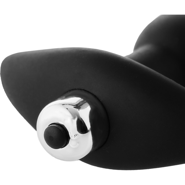 Черная вибропробка для простаты FantASStic Vibrating Prostate Plug - 14,5 см - Fantasstic. Фотография 4.