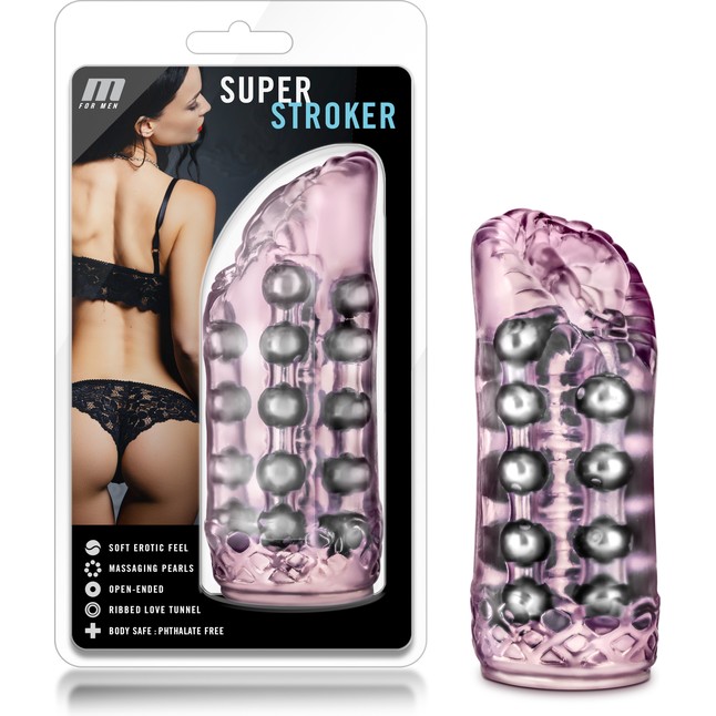 Розовый мастурбатор-вагина со стимулирующими бусинами Super Stroker - M for Men. Фотография 2.
