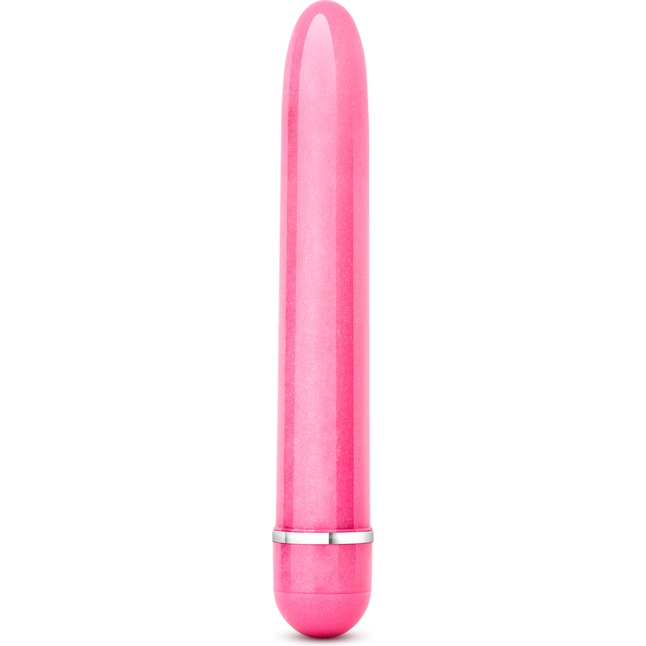 Розовый тонкий классический вибратор Slimline Vibe - 17,8 см - Sexy Things