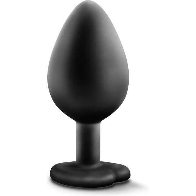 Черная анальная втулка с прозрачным кристаллом Bling Plug Medium - 8,2 см - Temptasia. Фотография 4.