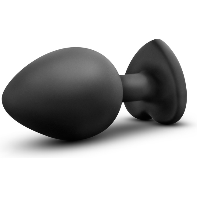 Черная анальная втулка с прозрачным кристаллом Bling Plug Medium - 8,2 см - Temptasia. Фотография 5.