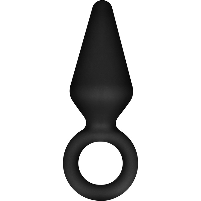 Черная анальная пробка Silicone Loop Plug Small - 7,6 см - Anal Adventures Platinum