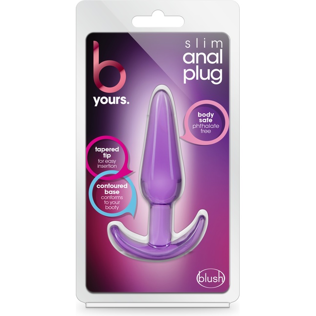 Фиолетовая анальная пробка в форме якоря Slim Anal Plug - 10,8 см - B Yours. Фотография 2.