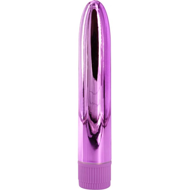 Лиловый глянцевый пластиковый вибратор - 14 см