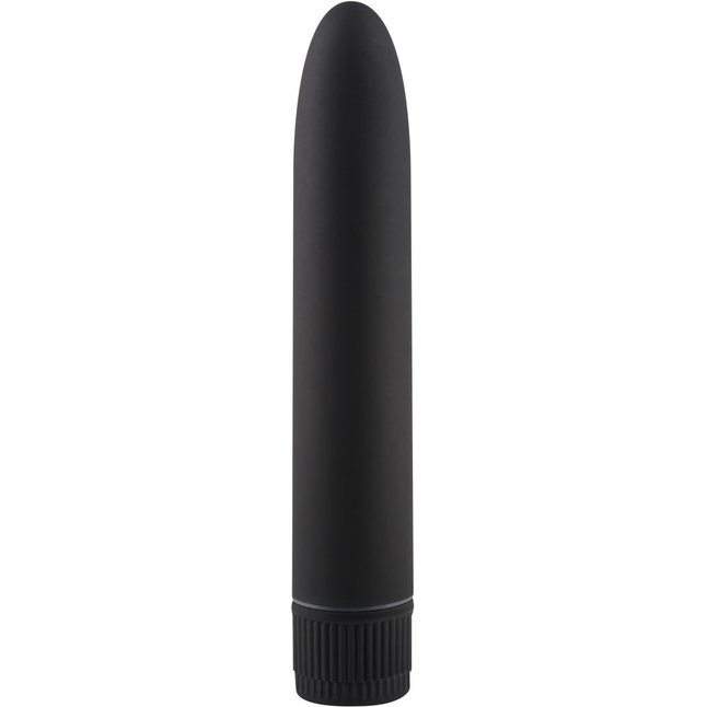 Черный матовый пластиковый вибратор - 14 см