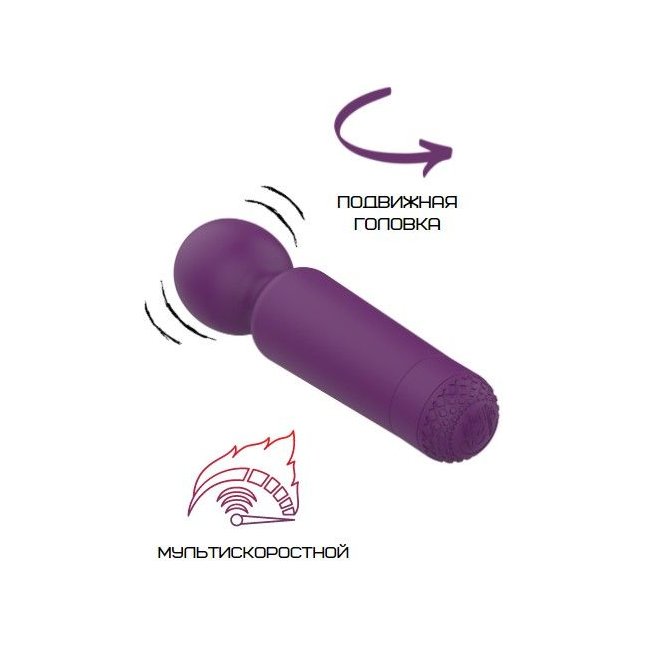 Фиолетовый wand-вибратор - 15,2 см. Фотография 3.