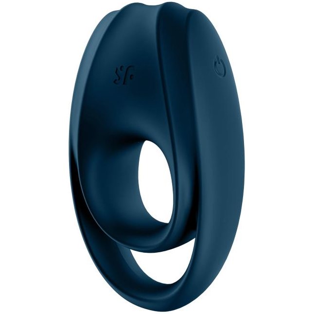 Темно-синее эрекционное кольцо Incredible Duo. Фотография 3.