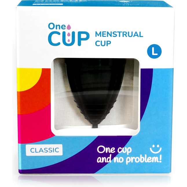 Черная менструальная чаша OneCUP Classic - размер L. Фотография 4.
