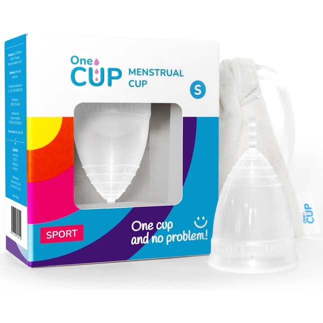 Прозрачная менструальная чаша OneCUP Sport - размер S. Фотография 2.