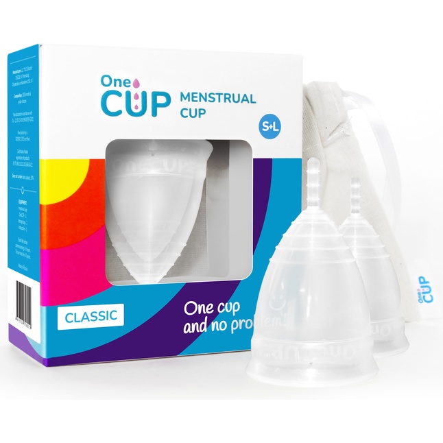 Набор из 2 менструальных чаш OneCUP Classic. Фотография 2.
