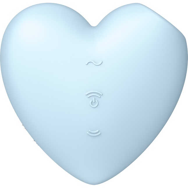 Голубой вибромассажер Cutie Heart с вакуум-волновой стимуляцией. Фотография 7.