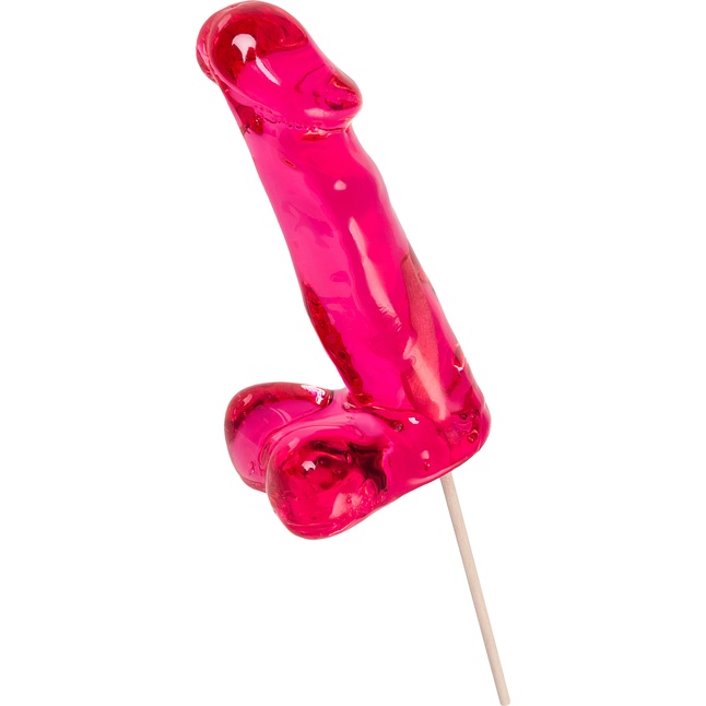 Розовый леденец в форме пениса со вкусом бабл-гам. Фотография 4.