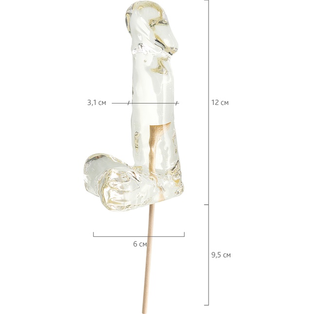 Прозрачный леденец в форме пениса со вкусом пина колада. Фотография 3.