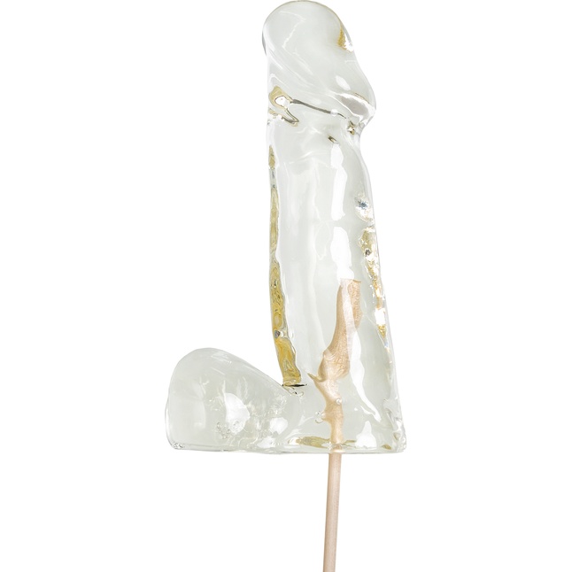Прозрачный леденец в форме пениса со вкусом пина колада. Фотография 5.