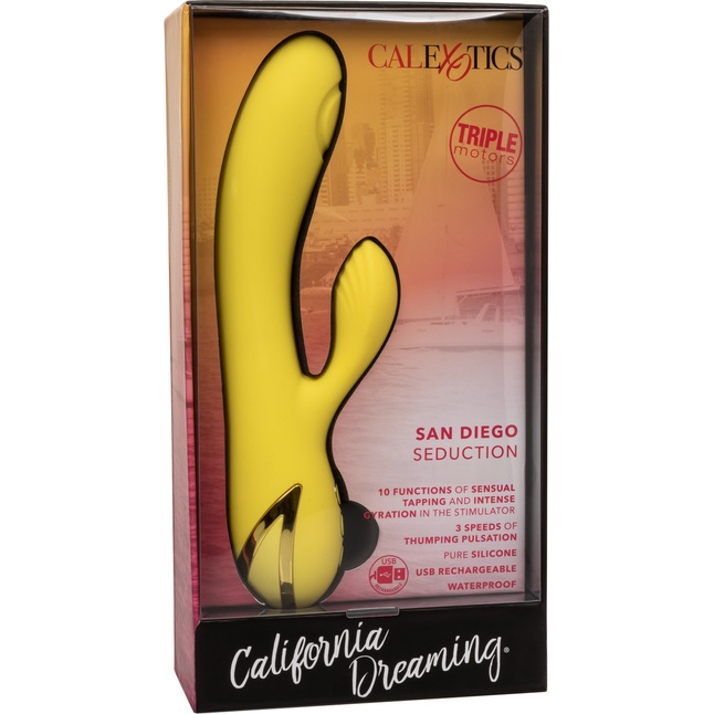 Желтый вибратор-кролик San Diego Seduction - California Dreaming. Фотография 2.