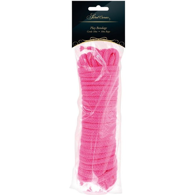Розовая веревка для связывания Sweet Caress Rope - 10 метров. Фотография 2.