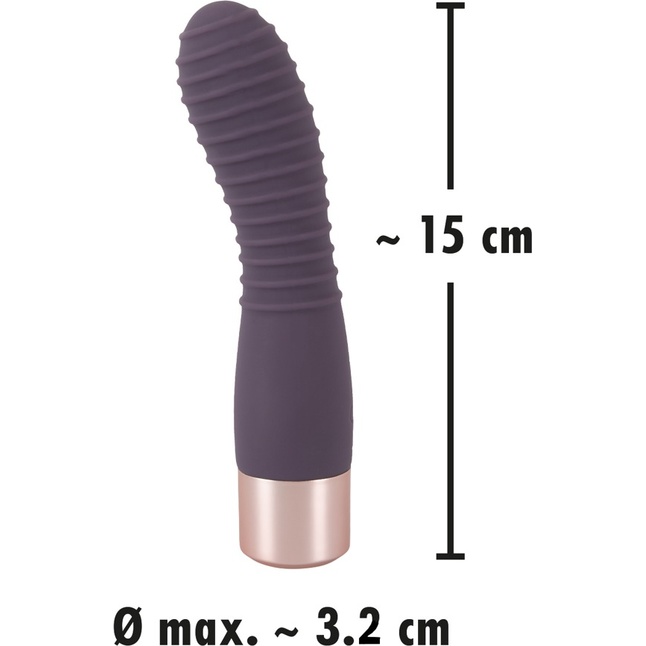 Фиолетовый вибратор с ребрышками Elegant Flexy Vibe - 15 см - You2Toys. Фотография 5.