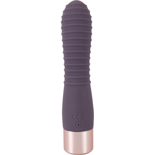 Фиолетовый вибратор с ребрышками Elegant Flexy Vibe - 15 см - You2Toys. Фотография 6.