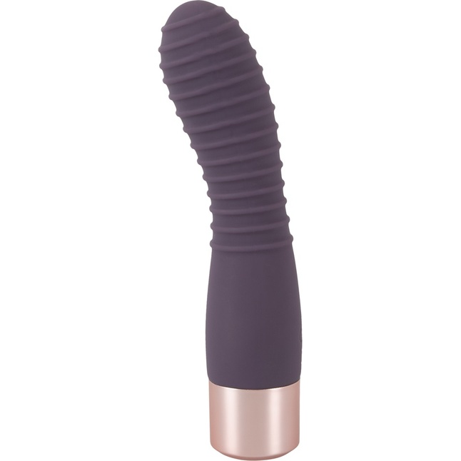 Фиолетовый вибратор с ребрышками Elegant Flexy Vibe - 15 см - You2Toys
