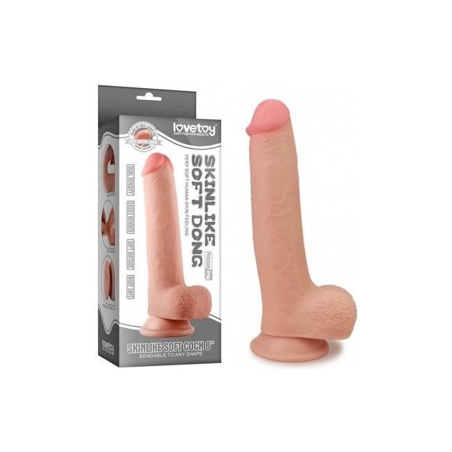 Телесный фаллоимитатор Skinlike Soft Cock 8 - 24 см