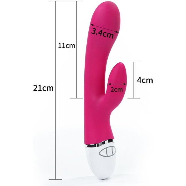 Розовый вибратор-кролик Dreamer Rechargeable Vibrator - 21 см. Фотография 3.