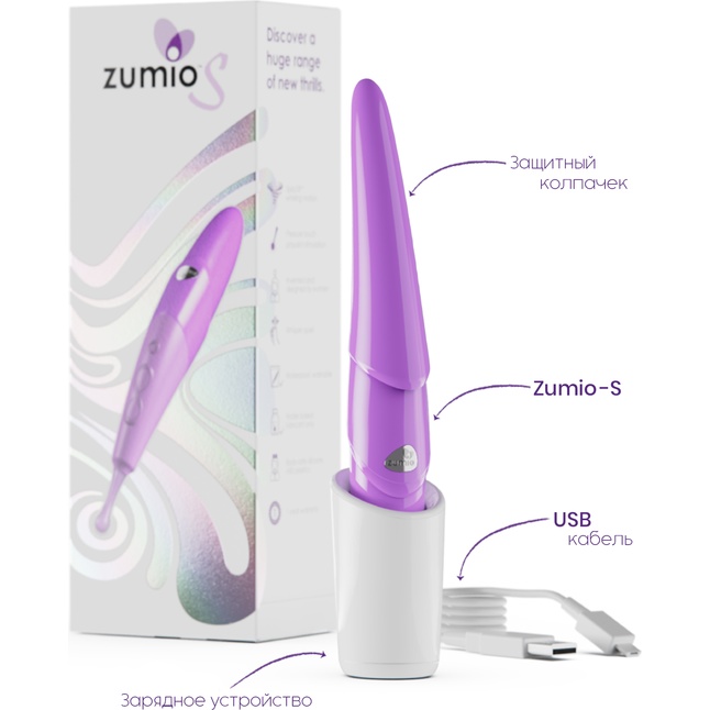 Фиолетовый стимулятор клитора с ротацией Zumio S. Фотография 11.