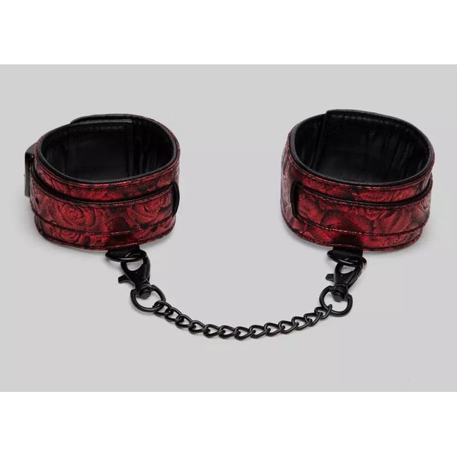 Красно-черные оковы Reversible Faux Leather Ankle Cuffs - Sweet Anticipation