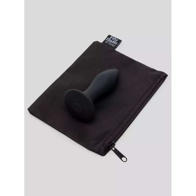 Черная анальная вибропробка Sensation Rechargeable Vibrating Butt Plug - 8,9 см - Fifty Shades of Grey. Фотография 7.