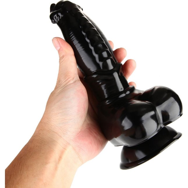 Черный фантазийный анальный стимулятор - 24 см. Фотография 3.