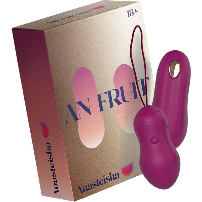 Сливовое вагинальное виброяйцо AN Fruit с пультом ДУ. Фотография 3.