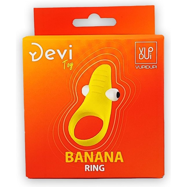 Желтое эрекционное виброкольцо Banana Ring - VupiDupi. Фотография 5.