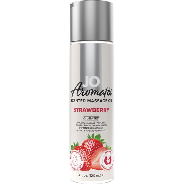 Массажное масло JO Aromatix Massage Oil Strawberry с ароматом клубники - 120 мл
