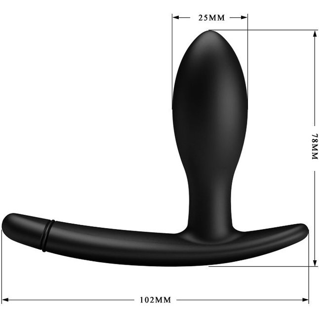 Черный анальный силиконовый стимулятор с функцией расширения Drake - 7,8 см - Pretty Love. Фотография 8.