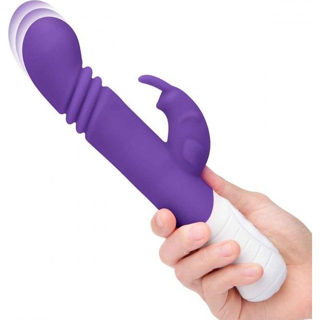 Фиолетовый массажер для G-точки Slim Shaft thrusting G-spot Rabbit - 23 см. Фотография 5.