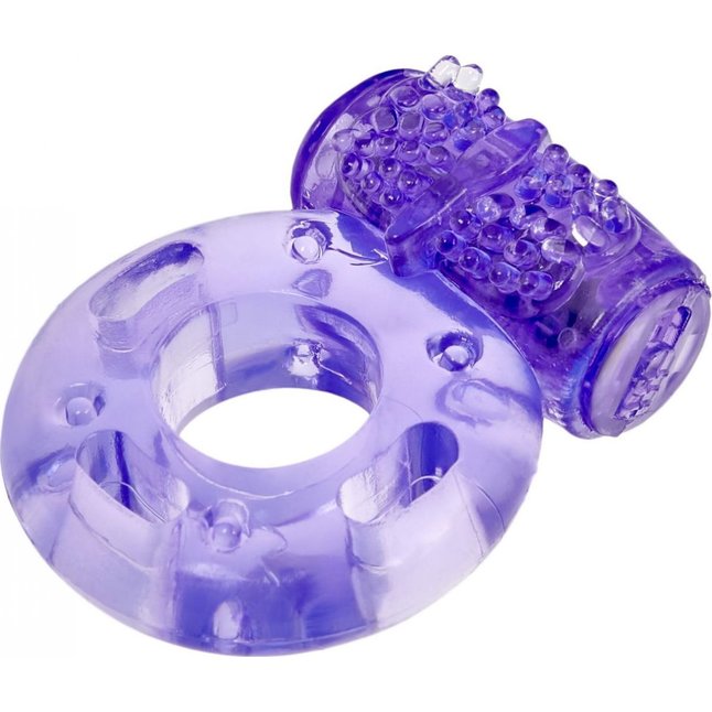 Фиолетовое эрекционное кольцо с вибрацией Ring Elastic Heart. Фотография 2.