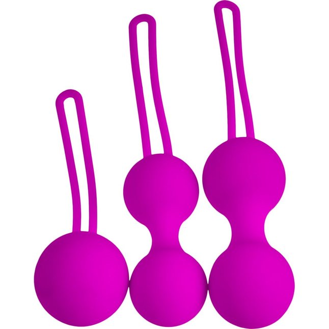 Набор лиловых вагинальных шариков Shrink Orbs. Фотография 3.