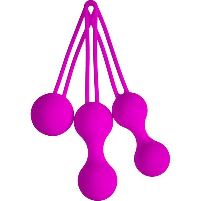 Набор лиловых вагинальных шариков Shrink Orbs. Фотография 4.