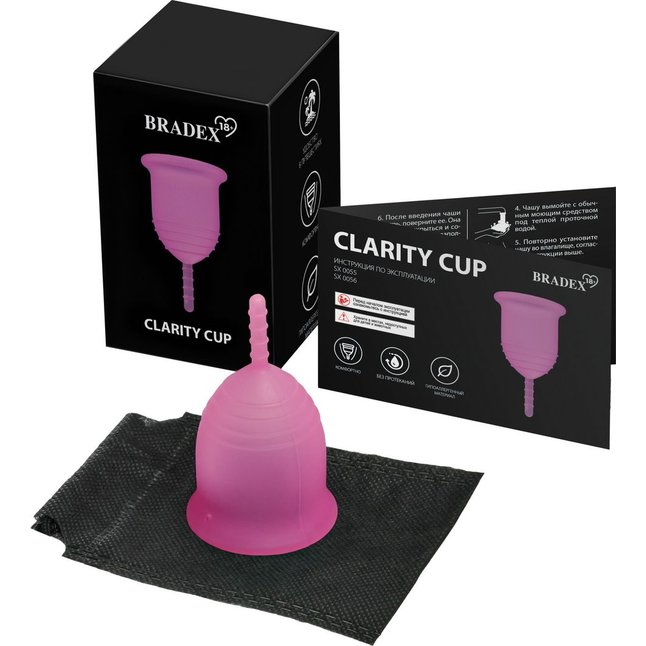 Розовая менструальная чаша Clarity Cup L. Фотография 2.