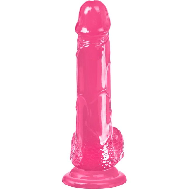 Розовый реалистичный фаллоимитатор Mr. Bold L - 18,5 см. Фотография 4.