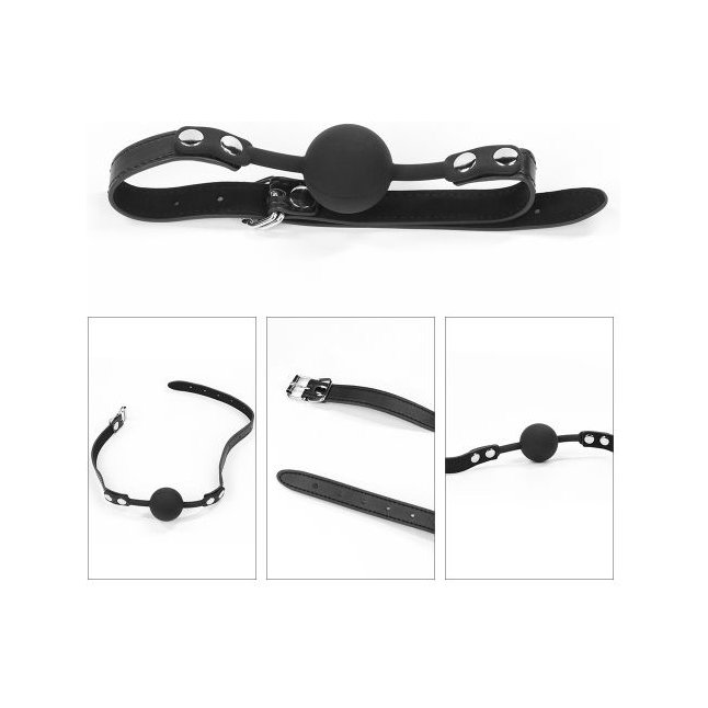 БДСМ-набор Deluxe Bondage Kit: наручники, плеть, кляп-шар. Фотография 5.