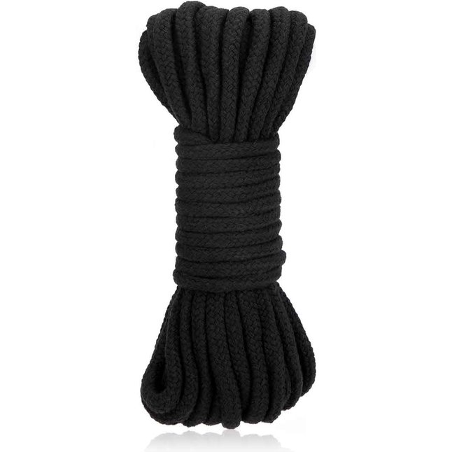Черная хлопковая веревка для связывания Bondage Rope - 10 м