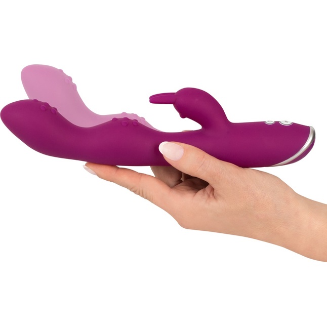 Фиолетовый вибратор A G-Spot Rabbit Vibrator для стимуляции зон G и A - 23,6 см - Sweet Smile. Фотография 3.