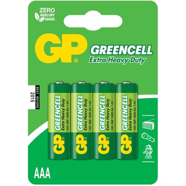 Батарейки солевые GP GreenCell AAA/R03G - 4 шт