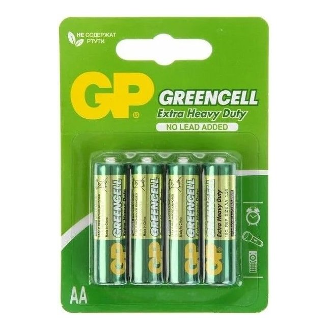 Батарейки солевые GP GreenCell AA/R6G - 4 шт