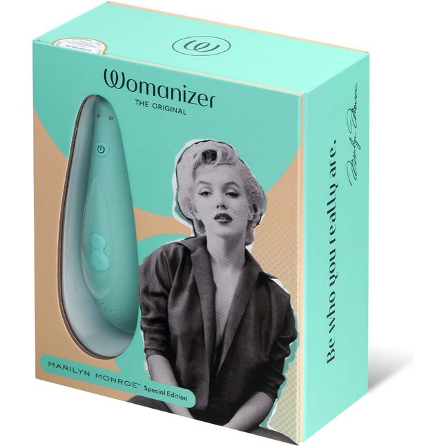 Мятный бесконтактный клиторальный стимулятор Womanizer Marilyn Monroe Special Edition. Фотография 5.