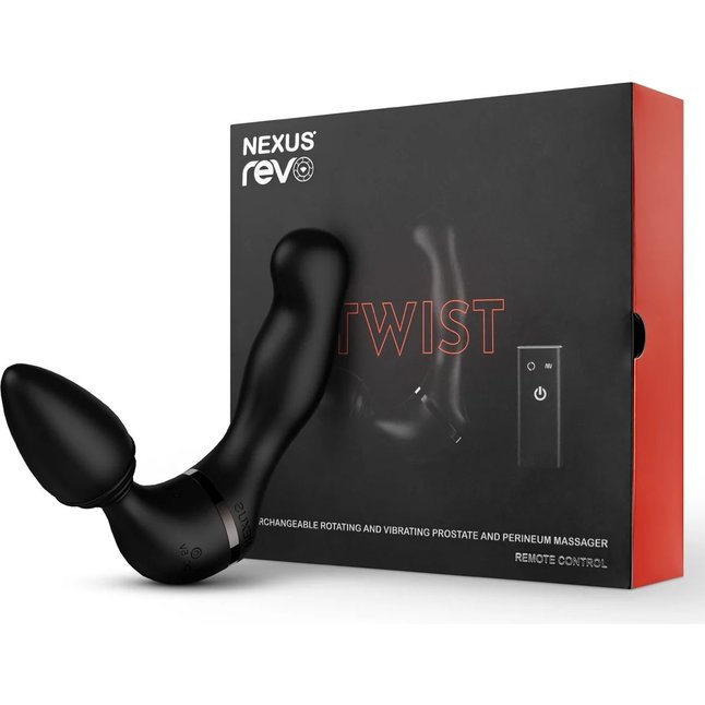 Черный гибридный вибромассажер Nexus Revo Twist. Фотография 5.