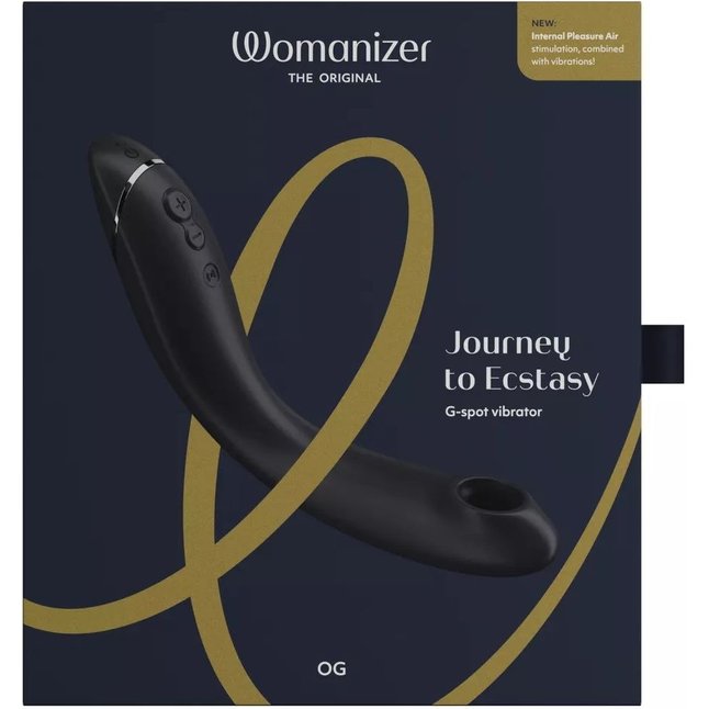 Темно-серый стимулятор G-точки Womanizer OG c технологией Pleasure Air и вибрацией - 17,7 см. Фотография 3.