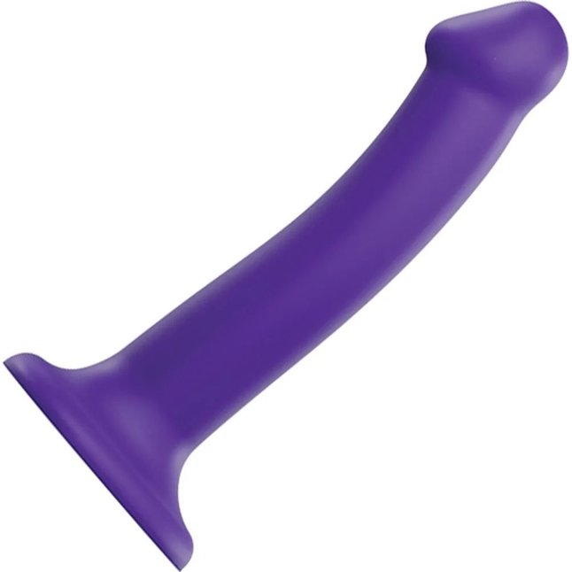 Фиолетовый фаллоимитатор-насадка Strap-On-Me Dildo Dual Density size M - 18 см