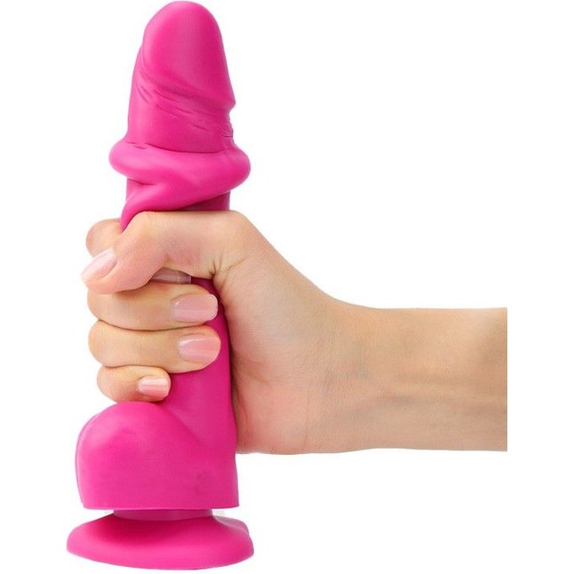 Розовый фаллоимитатор Strap-On-Me Sliding Skin Realistic Dildo size S. Фотография 3.