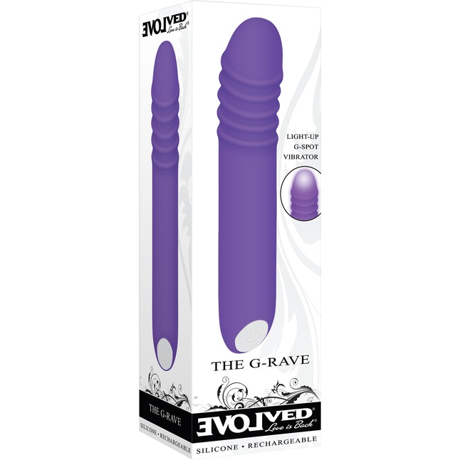 Фиолетовый светящийся G-стимулятор The G-Rave - 15,1 см. Фотография 2.